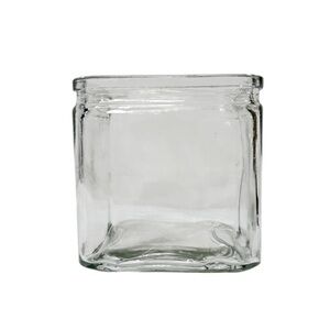 4.5” Square Smooth Glass Flower Vase Clear